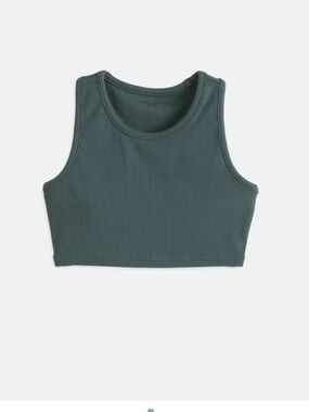 NWT We Wander Girls' Olive Green Racerback Crop Tank